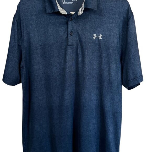 Under Armour Other - Under Armour Polo Shirt Golf HeatGear Blue Performance Loose Mens Medium M